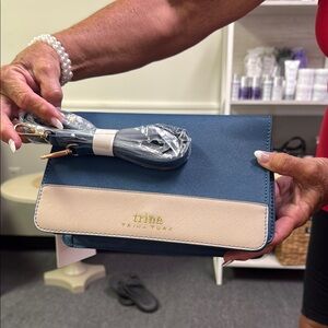 Trina Turk Blue and Cream Crossbody Bag